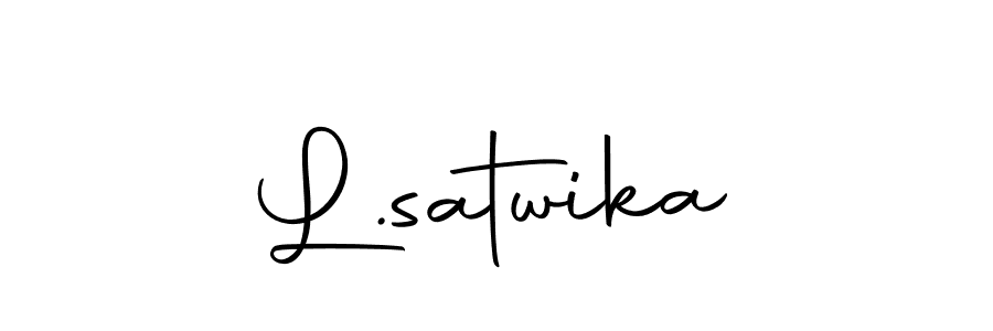 You should practise on your own different ways (Autography-DOLnW) to write your name (L.satwika) in signature. don't let someone else do it for you. L.satwika signature style 10 images and pictures png