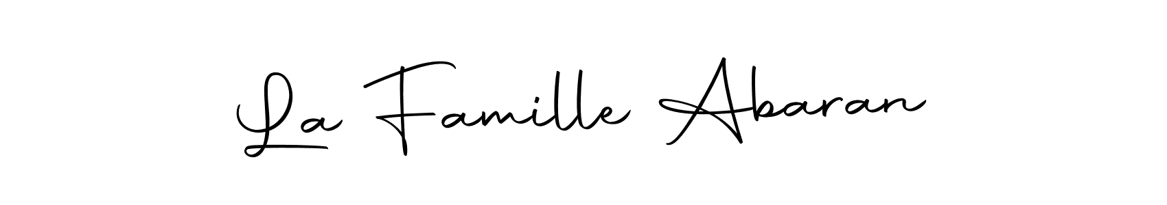 Design your own signature with our free online signature maker. With this signature software, you can create a handwritten (Autography-DOLnW) signature for name La Famille Abaran. La Famille Abaran signature style 10 images and pictures png