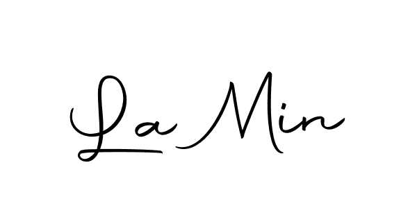 How to make La Min name signature. Use Autography-DOLnW style for creating short signs online. This is the latest handwritten sign. La Min signature style 10 images and pictures png