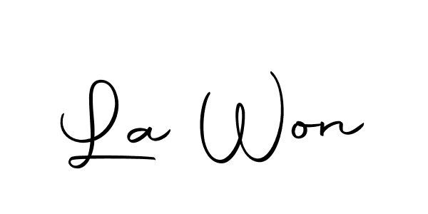 Use a signature maker to create a handwritten signature online. With this signature software, you can design (Autography-DOLnW) your own signature for name La Won. La Won signature style 10 images and pictures png