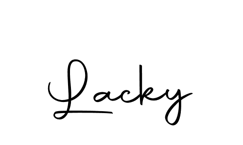 Use a signature maker to create a handwritten signature online. With this signature software, you can design (Autography-DOLnW) your own signature for name Lacky. Lacky signature style 10 images and pictures png