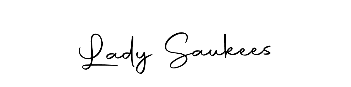 Make a beautiful signature design for name Lady Saukees. With this signature (Autography-DOLnW) style, you can create a handwritten signature for free. Lady Saukees signature style 10 images and pictures png