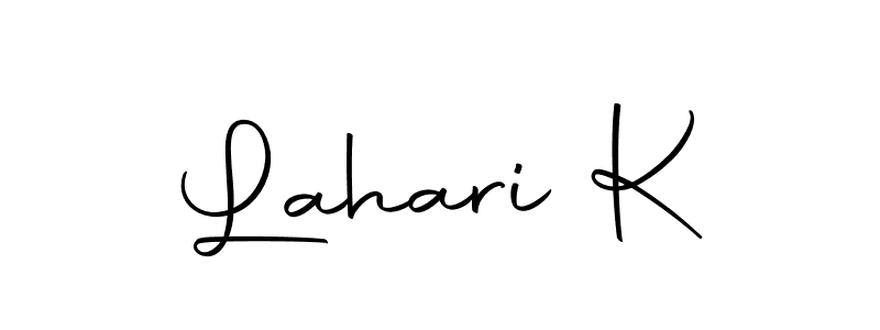 You can use this online signature creator to create a handwritten signature for the name Lahari K. This is the best online autograph maker. Lahari K signature style 10 images and pictures png