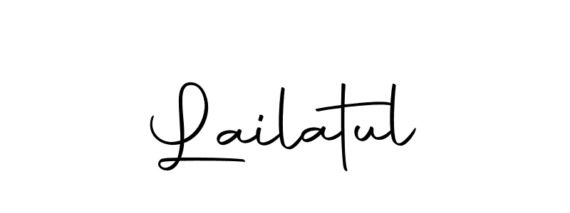 Design your own signature with our free online signature maker. With this signature software, you can create a handwritten (Autography-DOLnW) signature for name Lailatul. Lailatul signature style 10 images and pictures png
