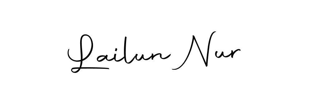 You should practise on your own different ways (Autography-DOLnW) to write your name (Lailun Nur) in signature. don't let someone else do it for you. Lailun Nur signature style 10 images and pictures png