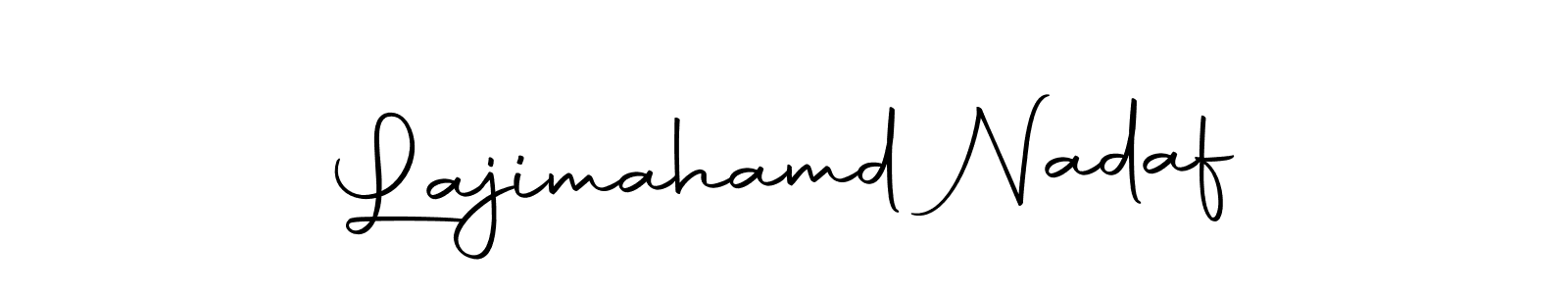 You should practise on your own different ways (Autography-DOLnW) to write your name (Lajimahamd Nadaf) in signature. don't let someone else do it for you. Lajimahamd Nadaf signature style 10 images and pictures png