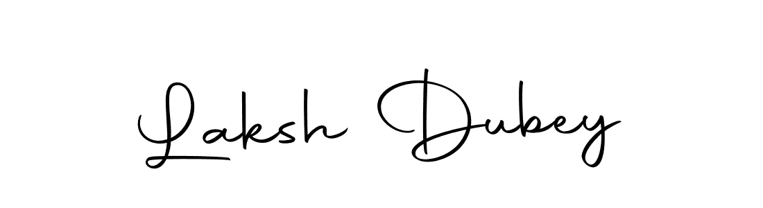 How to make Laksh Dubey name signature. Use Autography-DOLnW style for creating short signs online. This is the latest handwritten sign. Laksh Dubey signature style 10 images and pictures png