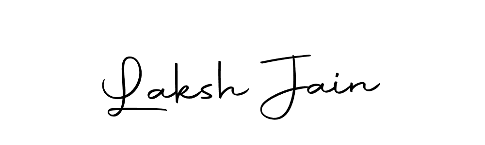 How to make Laksh Jain name signature. Use Autography-DOLnW style for creating short signs online. This is the latest handwritten sign. Laksh Jain signature style 10 images and pictures png