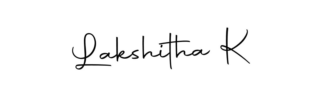 Create a beautiful signature design for name Lakshitha K. With this signature (Autography-DOLnW) fonts, you can make a handwritten signature for free. Lakshitha K signature style 10 images and pictures png