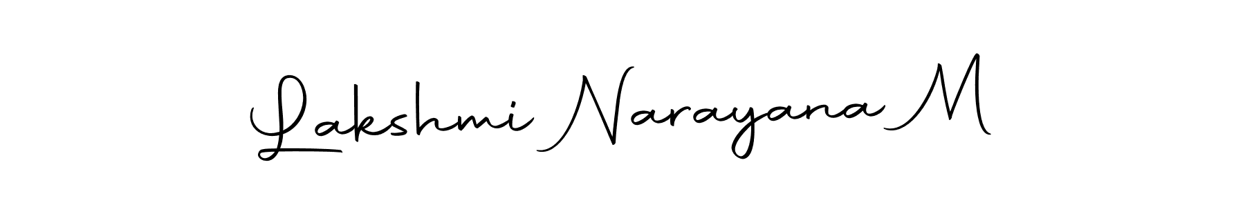 How to make Lakshmi Narayana M name signature. Use Autography-DOLnW style for creating short signs online. This is the latest handwritten sign. Lakshmi Narayana M signature style 10 images and pictures png