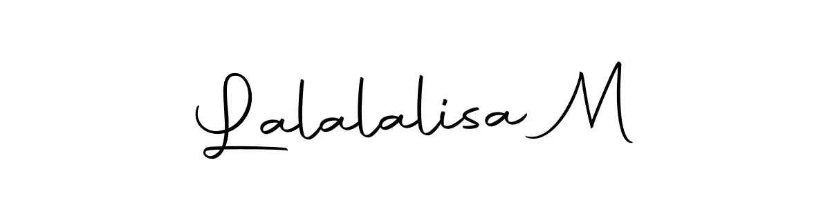 How to make Lalalalisa M name signature. Use Autography-DOLnW style for creating short signs online. This is the latest handwritten sign. Lalalalisa M signature style 10 images and pictures png
