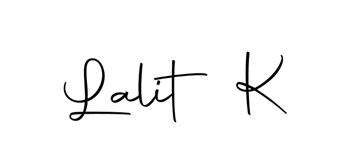 You should practise on your own different ways (Autography-DOLnW) to write your name (Lalit K) in signature. don't let someone else do it for you. Lalit K signature style 10 images and pictures png