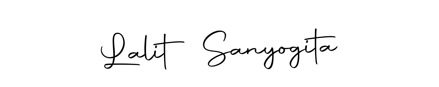 How to make Lalit Sanyogita name signature. Use Autography-DOLnW style for creating short signs online. This is the latest handwritten sign. Lalit Sanyogita signature style 10 images and pictures png