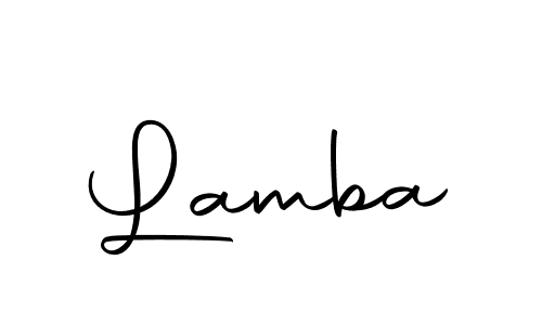 Make a beautiful signature design for name Lamba. With this signature (Autography-DOLnW) style, you can create a handwritten signature for free. Lamba signature style 10 images and pictures png