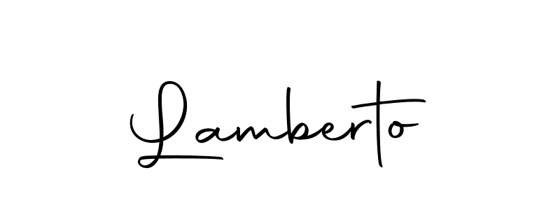 Create a beautiful signature design for name Lamberto. With this signature (Autography-DOLnW) fonts, you can make a handwritten signature for free. Lamberto signature style 10 images and pictures png