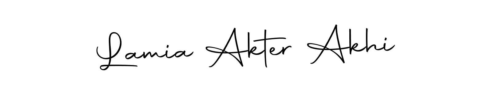 How to make Lamia Akter Akhi signature? Autography-DOLnW is a professional autograph style. Create handwritten signature for Lamia Akter Akhi name. Lamia Akter Akhi signature style 10 images and pictures png