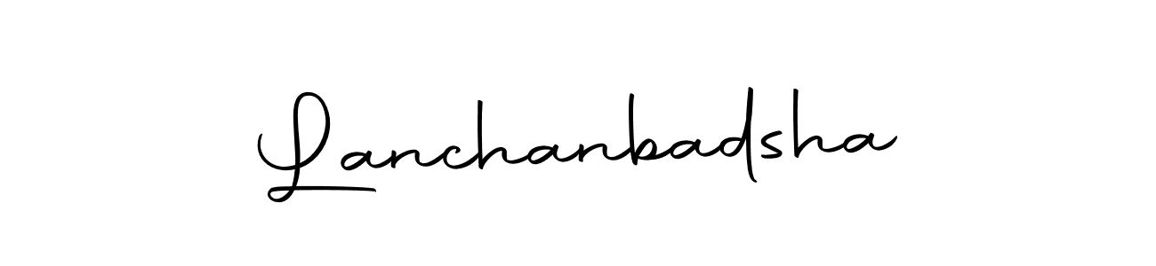 How to make Lanchanbadsha name signature. Use Autography-DOLnW style for creating short signs online. This is the latest handwritten sign. Lanchanbadsha signature style 10 images and pictures png