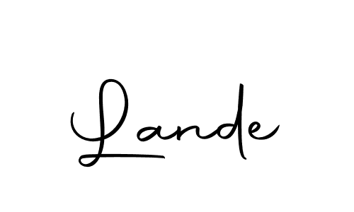 Design your own signature with our free online signature maker. With this signature software, you can create a handwritten (Autography-DOLnW) signature for name Lande. Lande signature style 10 images and pictures png