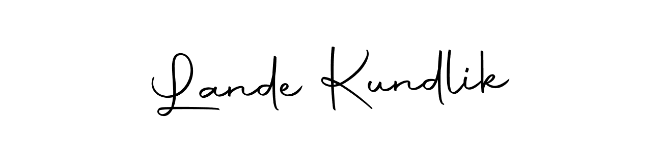 How to make Lande Kundlik name signature. Use Autography-DOLnW style for creating short signs online. This is the latest handwritten sign. Lande Kundlik signature style 10 images and pictures png