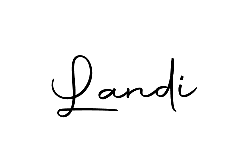 Design your own signature with our free online signature maker. With this signature software, you can create a handwritten (Autography-DOLnW) signature for name Landi. Landi signature style 10 images and pictures png