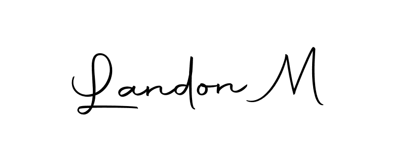 Make a beautiful signature design for name Landon M. With this signature (Autography-DOLnW) style, you can create a handwritten signature for free. Landon M signature style 10 images and pictures png