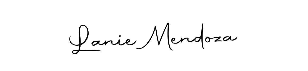 How to make Lanie Mendoza name signature. Use Autography-DOLnW style for creating short signs online. This is the latest handwritten sign. Lanie Mendoza signature style 10 images and pictures png