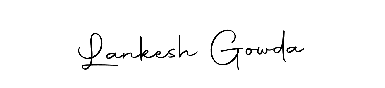 How to make Lankesh Gowda name signature. Use Autography-DOLnW style for creating short signs online. This is the latest handwritten sign. Lankesh Gowda signature style 10 images and pictures png
