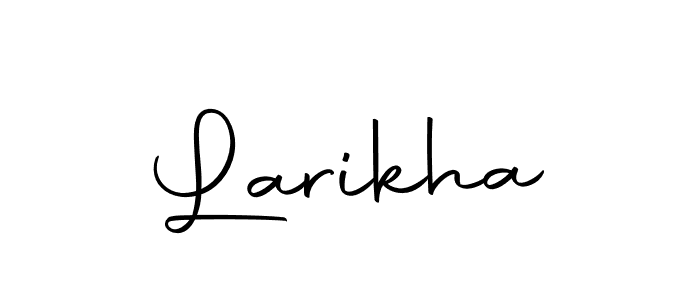 You should practise on your own different ways (Autography-DOLnW) to write your name (Larikha) in signature. don't let someone else do it for you. Larikha signature style 10 images and pictures png