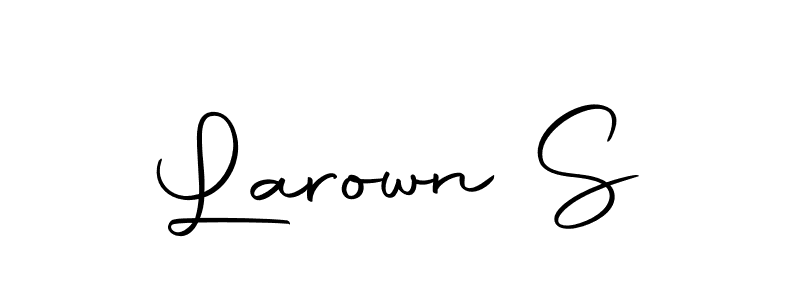 How to make Larown S name signature. Use Autography-DOLnW style for creating short signs online. This is the latest handwritten sign. Larown S signature style 10 images and pictures png