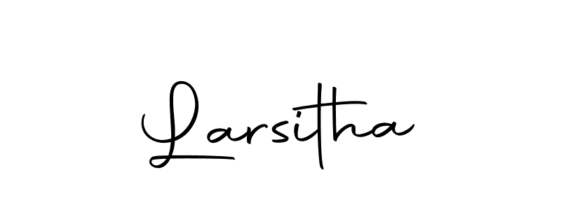 You should practise on your own different ways (Autography-DOLnW) to write your name (Larsitha) in signature. don't let someone else do it for you. Larsitha signature style 10 images and pictures png