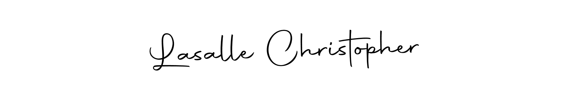 How to make Lasalle Christopher name signature. Use Autography-DOLnW style for creating short signs online. This is the latest handwritten sign. Lasalle Christopher signature style 10 images and pictures png