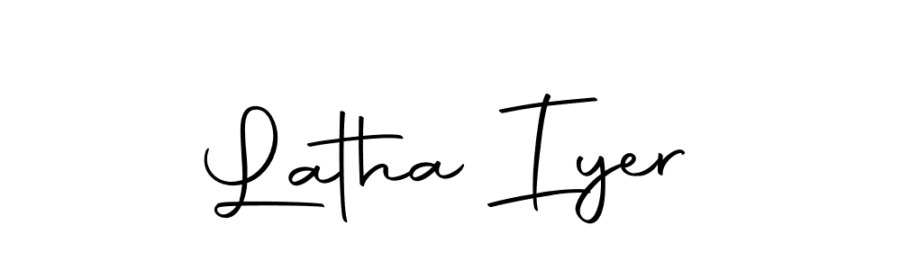 You should practise on your own different ways (Autography-DOLnW) to write your name (Latha Iyer) in signature. don't let someone else do it for you. Latha Iyer signature style 10 images and pictures png
