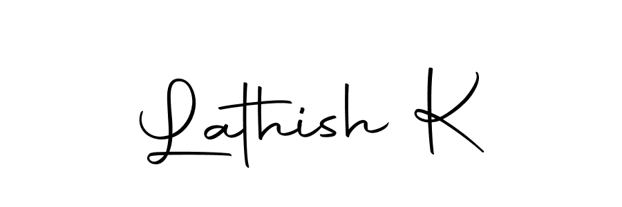 Design your own signature with our free online signature maker. With this signature software, you can create a handwritten (Autography-DOLnW) signature for name Lathish K. Lathish K signature style 10 images and pictures png