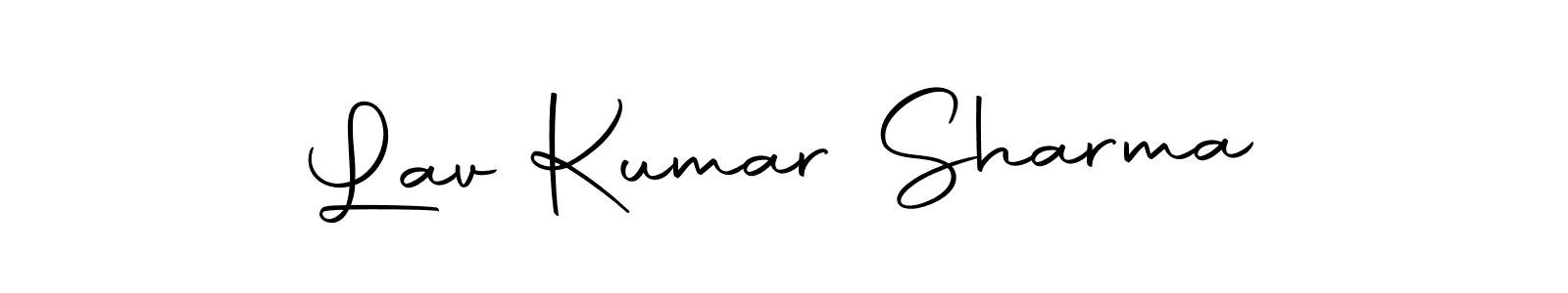 How to make Lav Kumar Sharma name signature. Use Autography-DOLnW style for creating short signs online. This is the latest handwritten sign. Lav Kumar Sharma signature style 10 images and pictures png