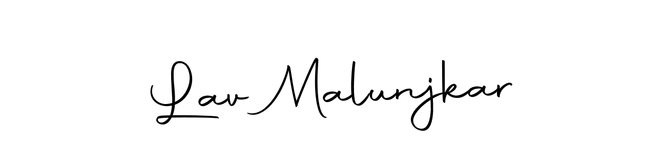 This is the best signature style for the Lav Malunjkar name. Also you like these signature font (Autography-DOLnW). Mix name signature. Lav Malunjkar signature style 10 images and pictures png