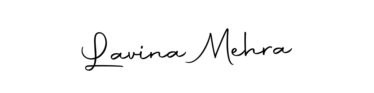 How to make Lavina Mehra name signature. Use Autography-DOLnW style for creating short signs online. This is the latest handwritten sign. Lavina Mehra signature style 10 images and pictures png