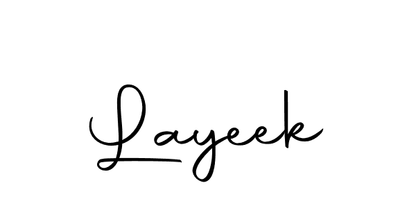 Use a signature maker to create a handwritten signature online. With this signature software, you can design (Autography-DOLnW) your own signature for name Layeek. Layeek signature style 10 images and pictures png