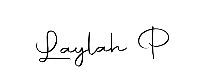 How to make Laylah P name signature. Use Autography-DOLnW style for creating short signs online. This is the latest handwritten sign. Laylah P signature style 10 images and pictures png