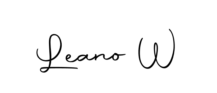 Use a signature maker to create a handwritten signature online. With this signature software, you can design (Autography-DOLnW) your own signature for name Leano W. Leano W signature style 10 images and pictures png