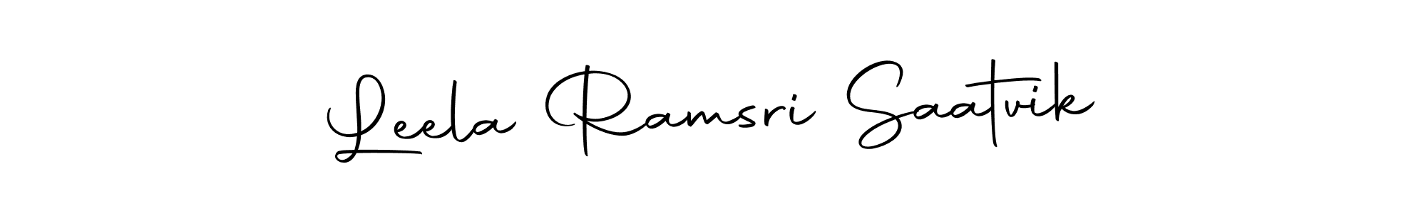 How to make Leela Ramsri Saatvik name signature. Use Autography-DOLnW style for creating short signs online. This is the latest handwritten sign. Leela Ramsri Saatvik signature style 10 images and pictures png