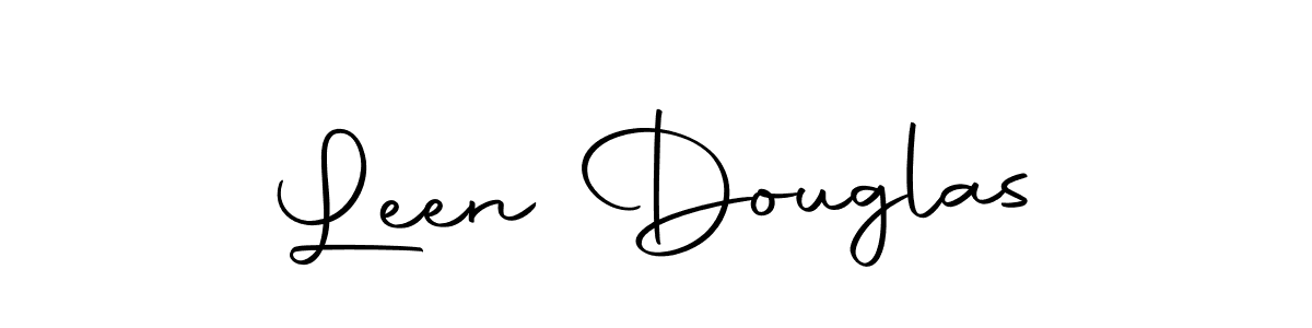 How to make Leen Douglas name signature. Use Autography-DOLnW style for creating short signs online. This is the latest handwritten sign. Leen Douglas signature style 10 images and pictures png