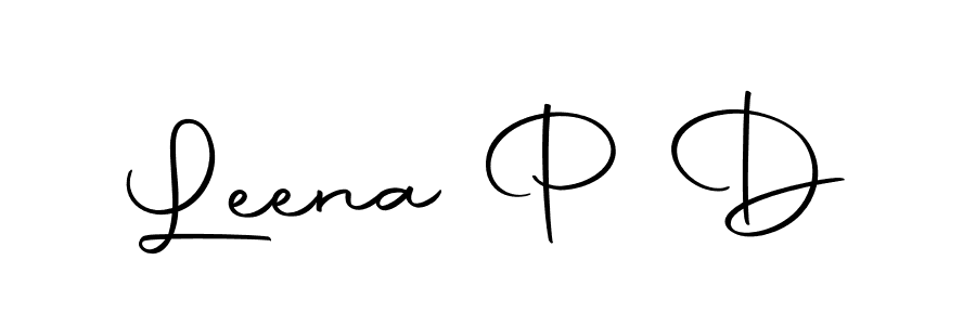 How to make Leena P D name signature. Use Autography-DOLnW style for creating short signs online. This is the latest handwritten sign. Leena P D signature style 10 images and pictures png