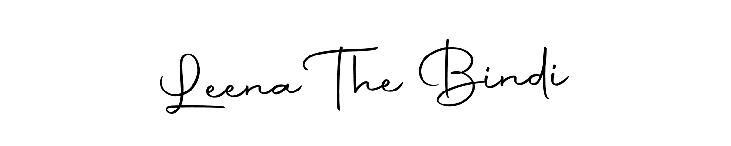 How to make Leena The Bindi name signature. Use Autography-DOLnW style for creating short signs online. This is the latest handwritten sign. Leena The Bindi signature style 10 images and pictures png