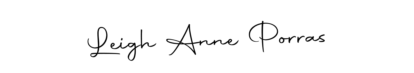 How to make Leigh Anne Porras name signature. Use Autography-DOLnW style for creating short signs online. This is the latest handwritten sign. Leigh Anne Porras signature style 10 images and pictures png