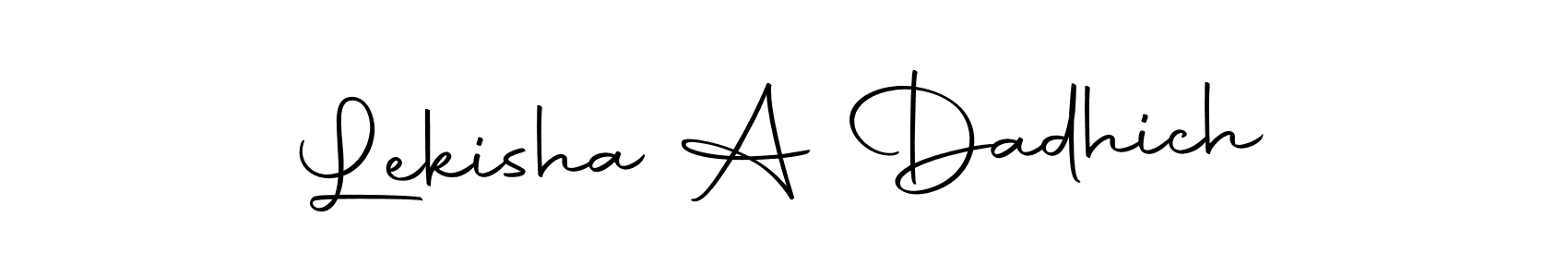 You should practise on your own different ways (Autography-DOLnW) to write your name (Lekisha A Dadhich) in signature. don't let someone else do it for you. Lekisha A Dadhich signature style 10 images and pictures png