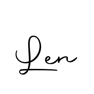 Len stylish signature style. Best Handwritten Sign (Autography-DOLnW) for my name. Handwritten Signature Collection Ideas for my name Len. Len signature style 10 images and pictures png