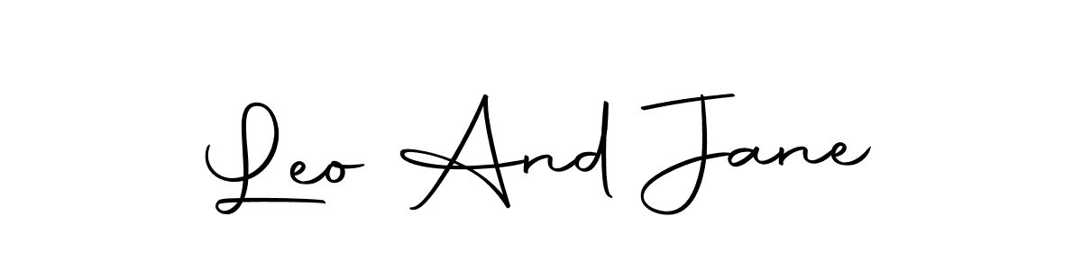 How to make Leo And Jane name signature. Use Autography-DOLnW style for creating short signs online. This is the latest handwritten sign. Leo And Jane signature style 10 images and pictures png