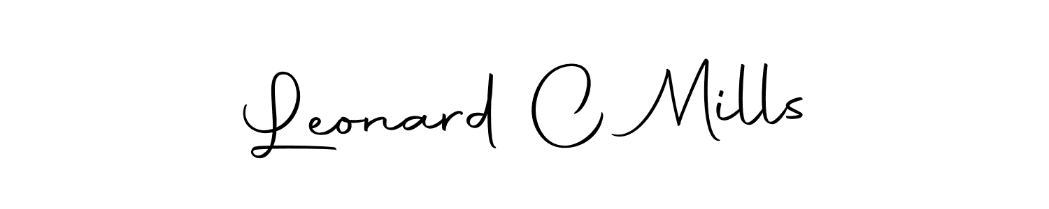 Create a beautiful signature design for name Leonard C Mills. With this signature (Autography-DOLnW) fonts, you can make a handwritten signature for free. Leonard C Mills signature style 10 images and pictures png