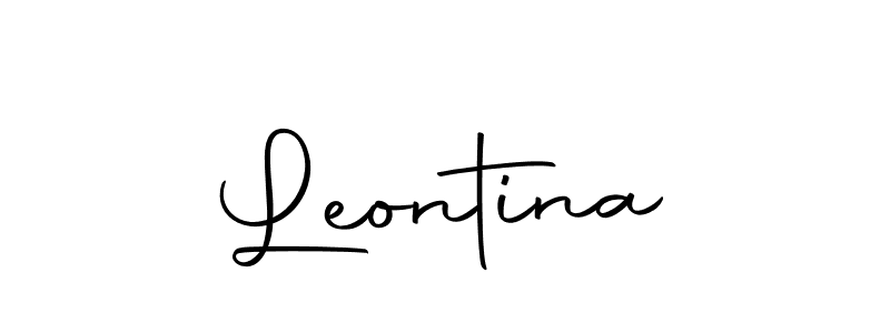 Use a signature maker to create a handwritten signature online. With this signature software, you can design (Autography-DOLnW) your own signature for name Leontina. Leontina signature style 10 images and pictures png