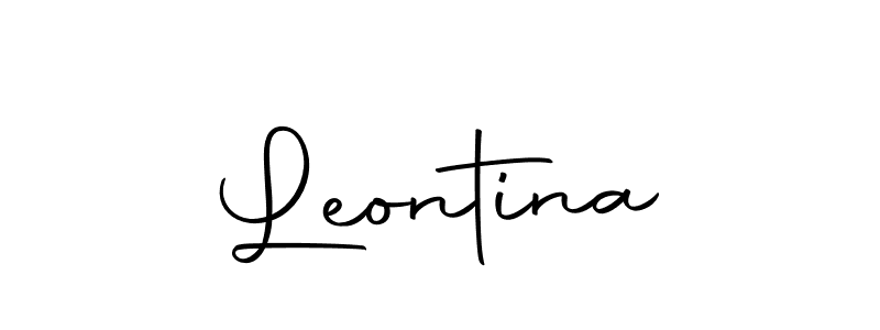 Use a signature maker to create a handwritten signature online. With this signature software, you can design (Autography-DOLnW) your own signature for name Leontina. Leontina signature style 10 images and pictures png